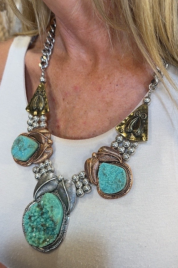 Raw Earth Silver Statement Piece Set