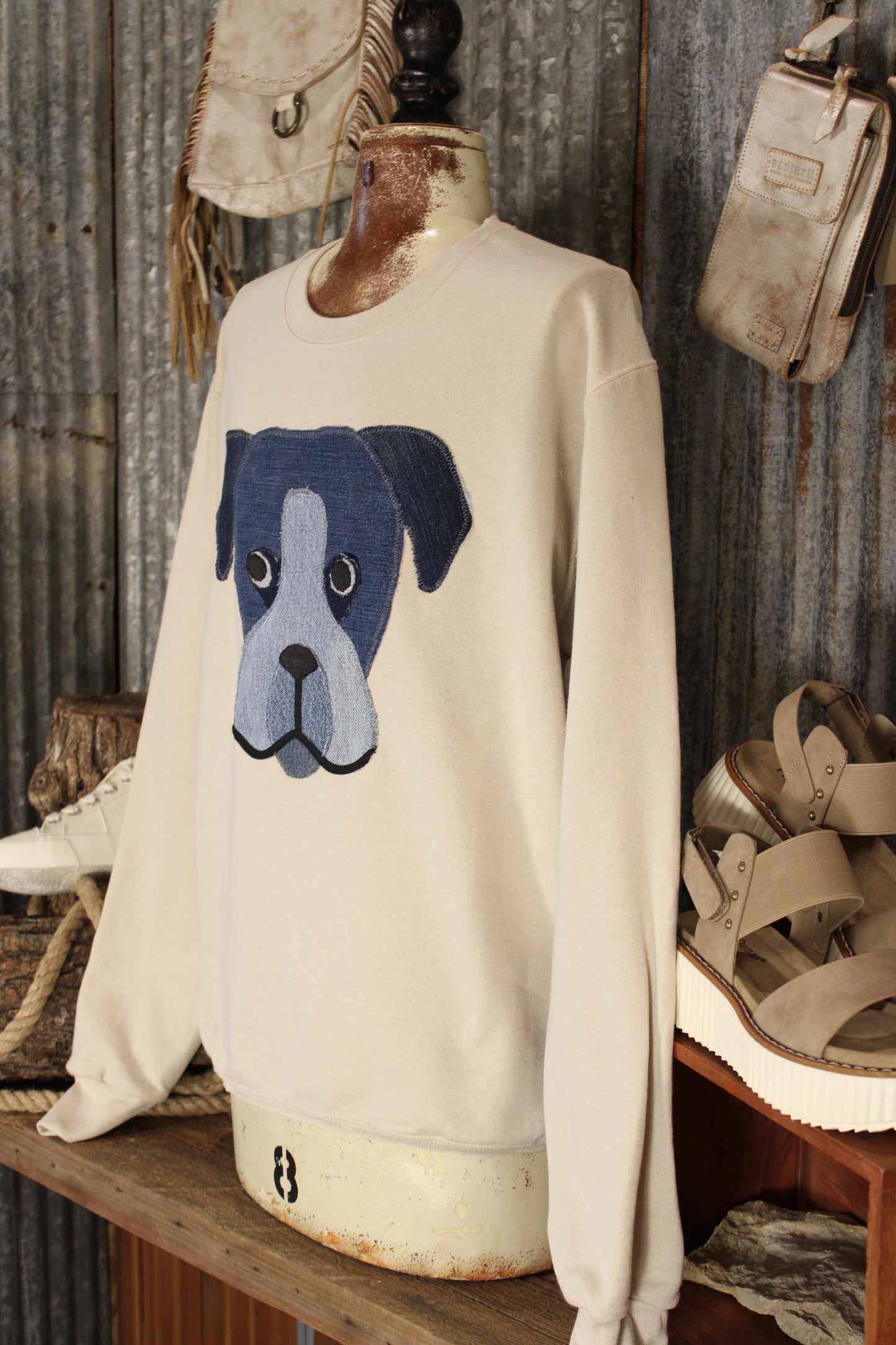 FGO Boxer Buddy Handmade Applique Sweatshirt