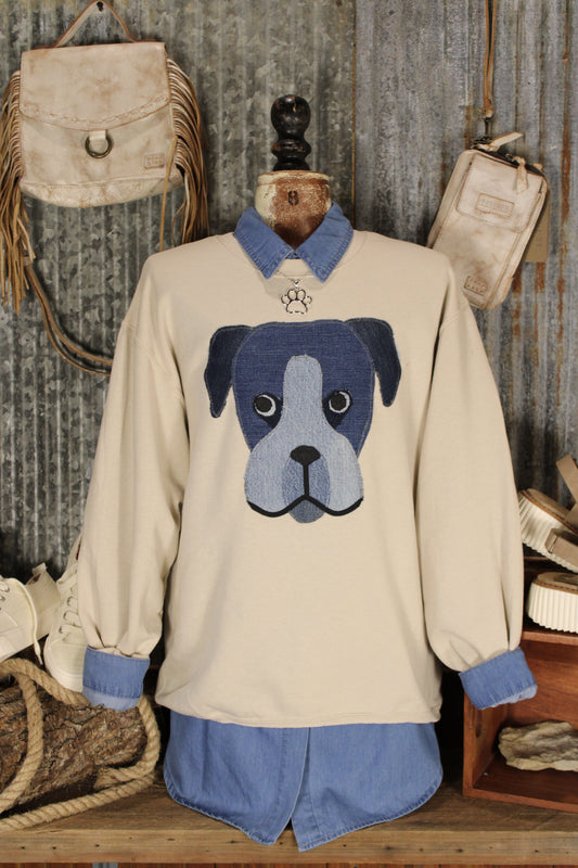 FGO Boxer Buddy Handmade Applique Sweatshirt
