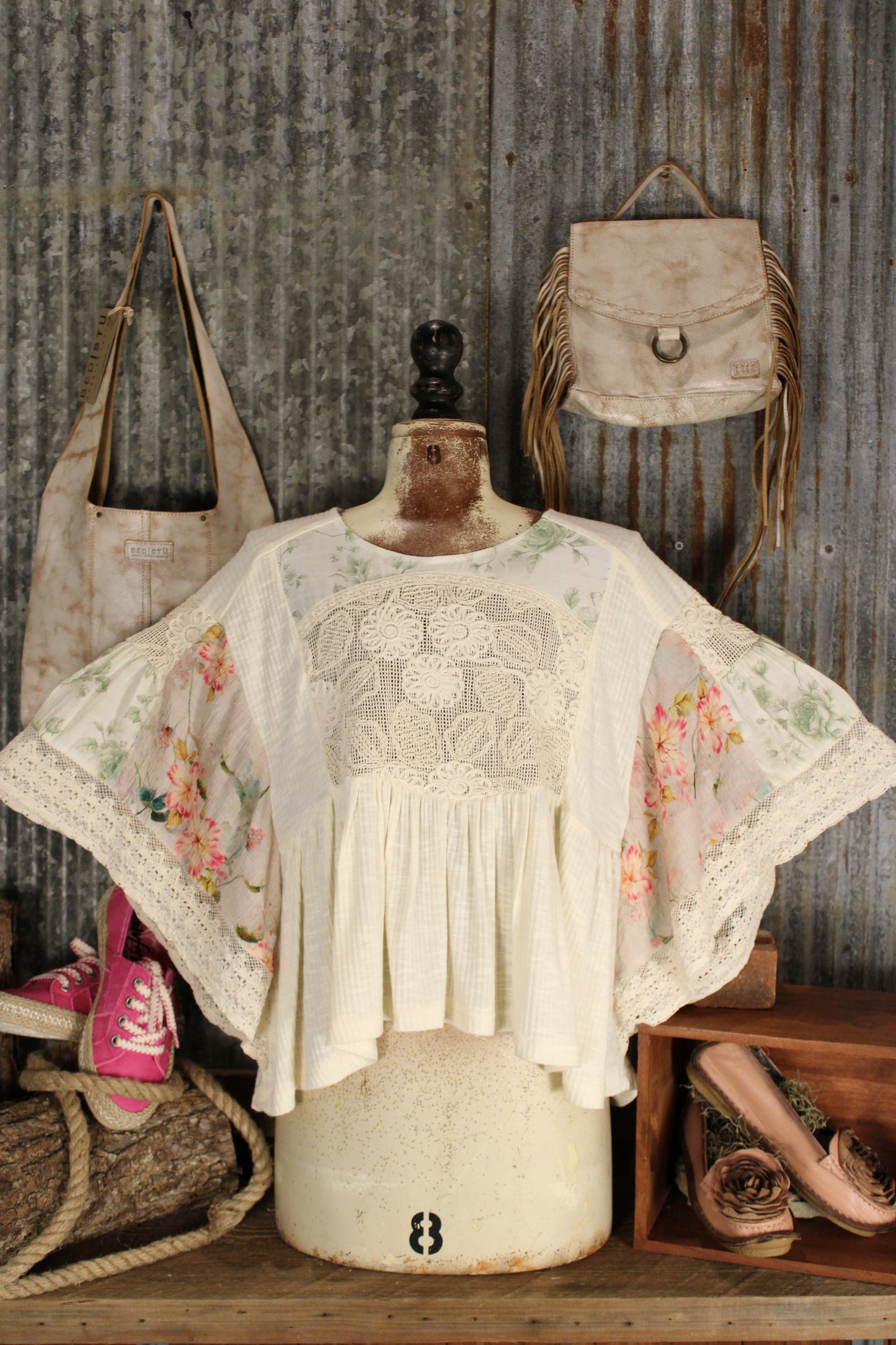 Cottage Floral Flutter Blouse