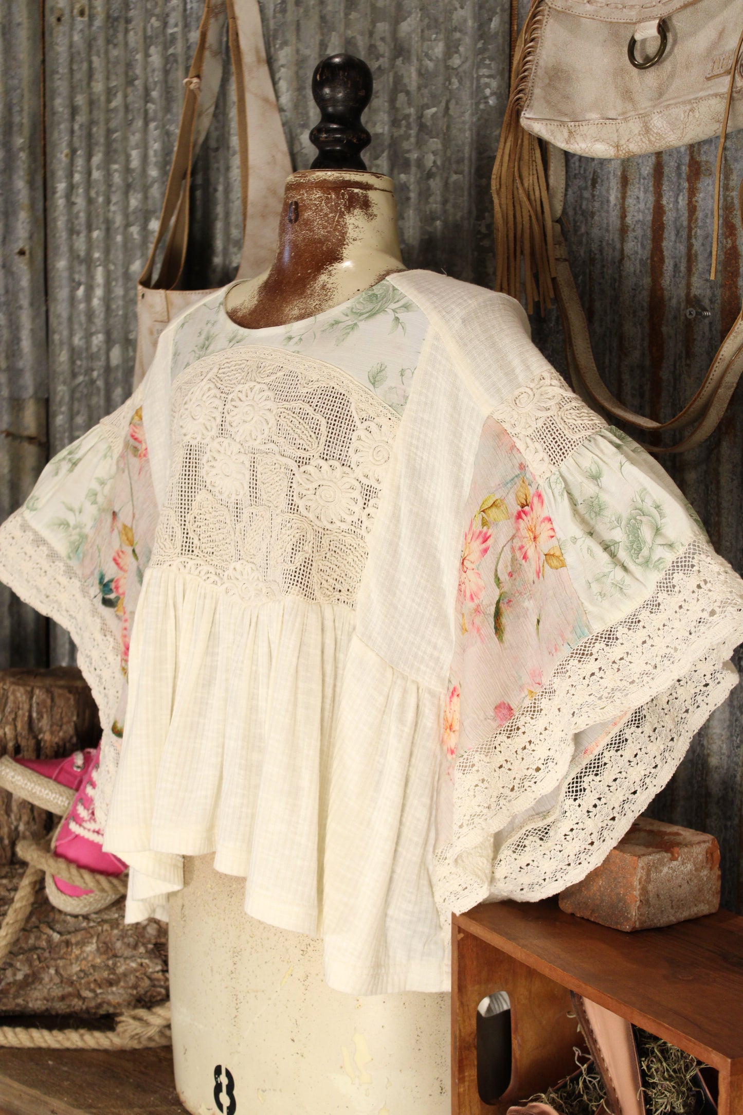 Cottage Floral Flutter Blouse