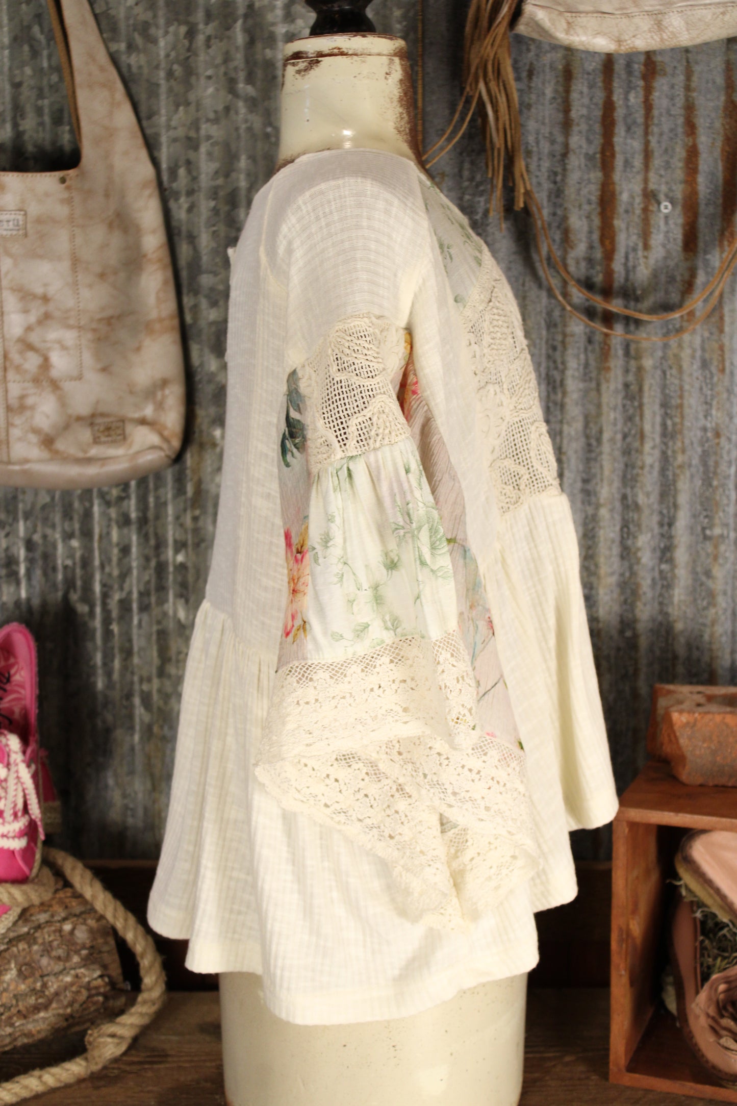 Cottage Floral Flutter Blouse