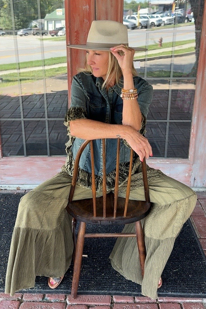 Patchwork Meadow Gravel Pants