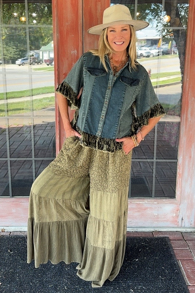Patchwork Meadow Gravel Pants