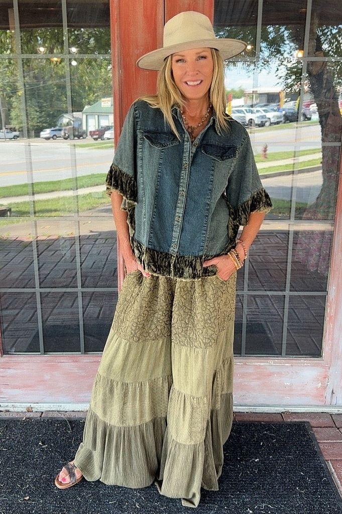 Patchwork Meadow Gravel Pants