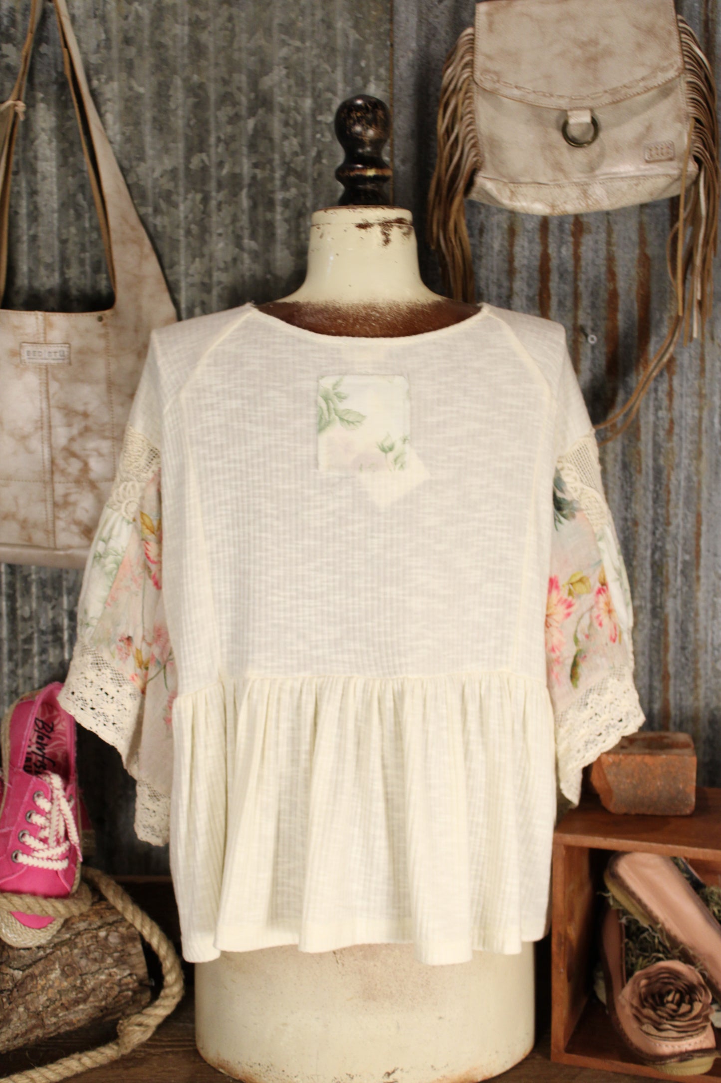 Cottage Floral Flutter Blouse