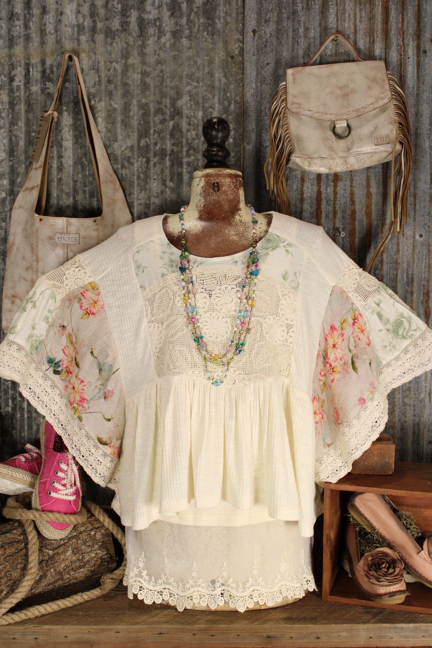 Cottage Floral Flutter Blouse