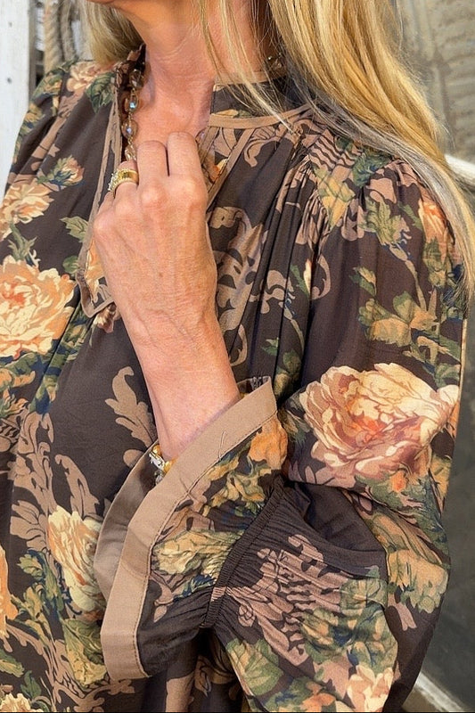 Autumn Shadow Floral Dress