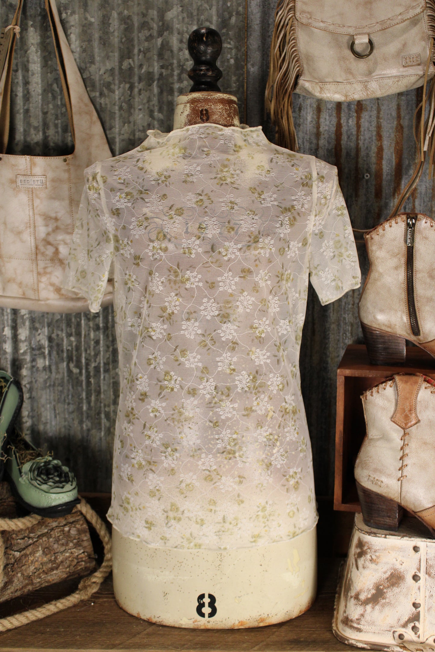 Desert Bloom Mesh Blouse