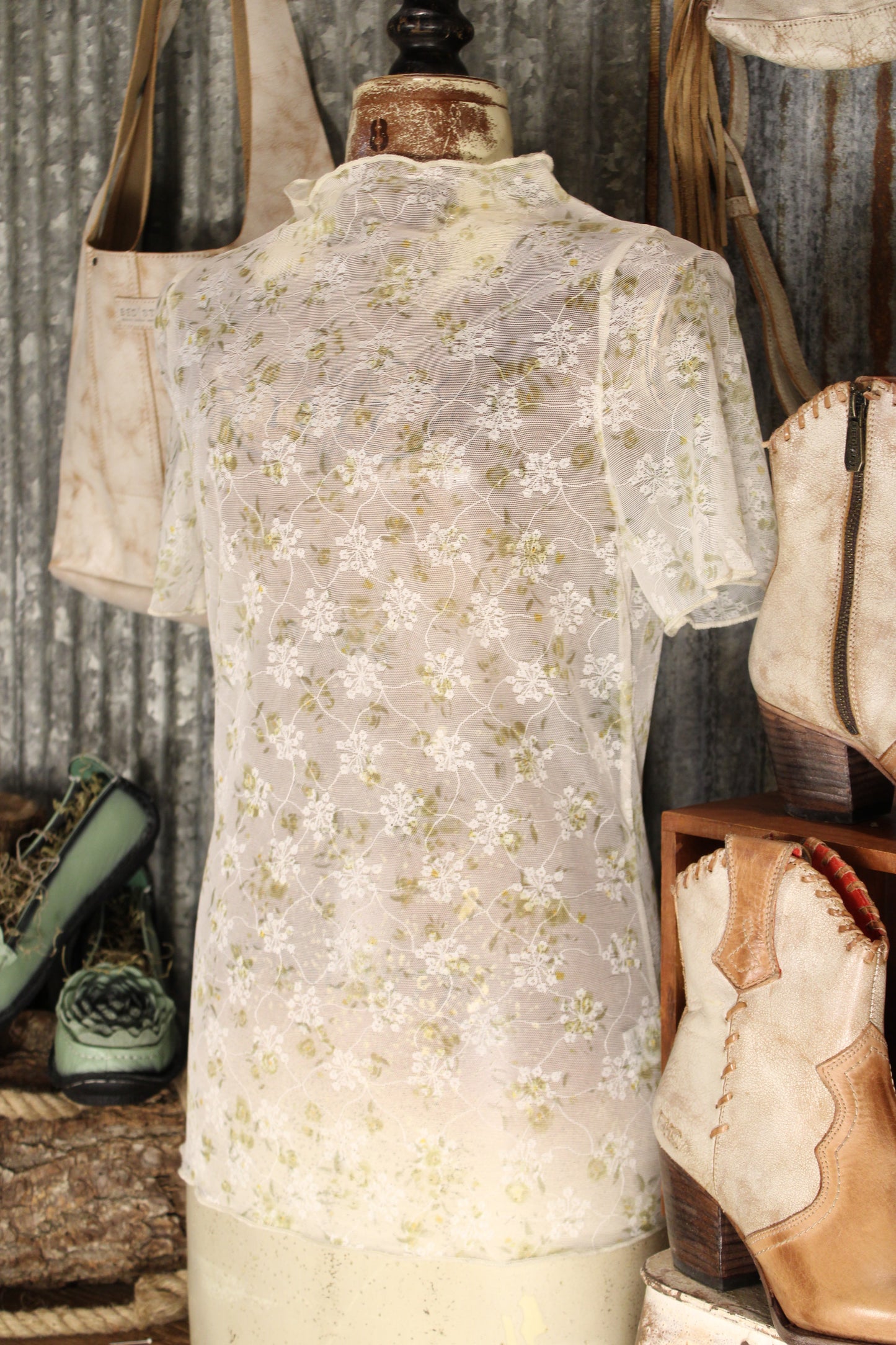 Desert Bloom Mesh Blouse