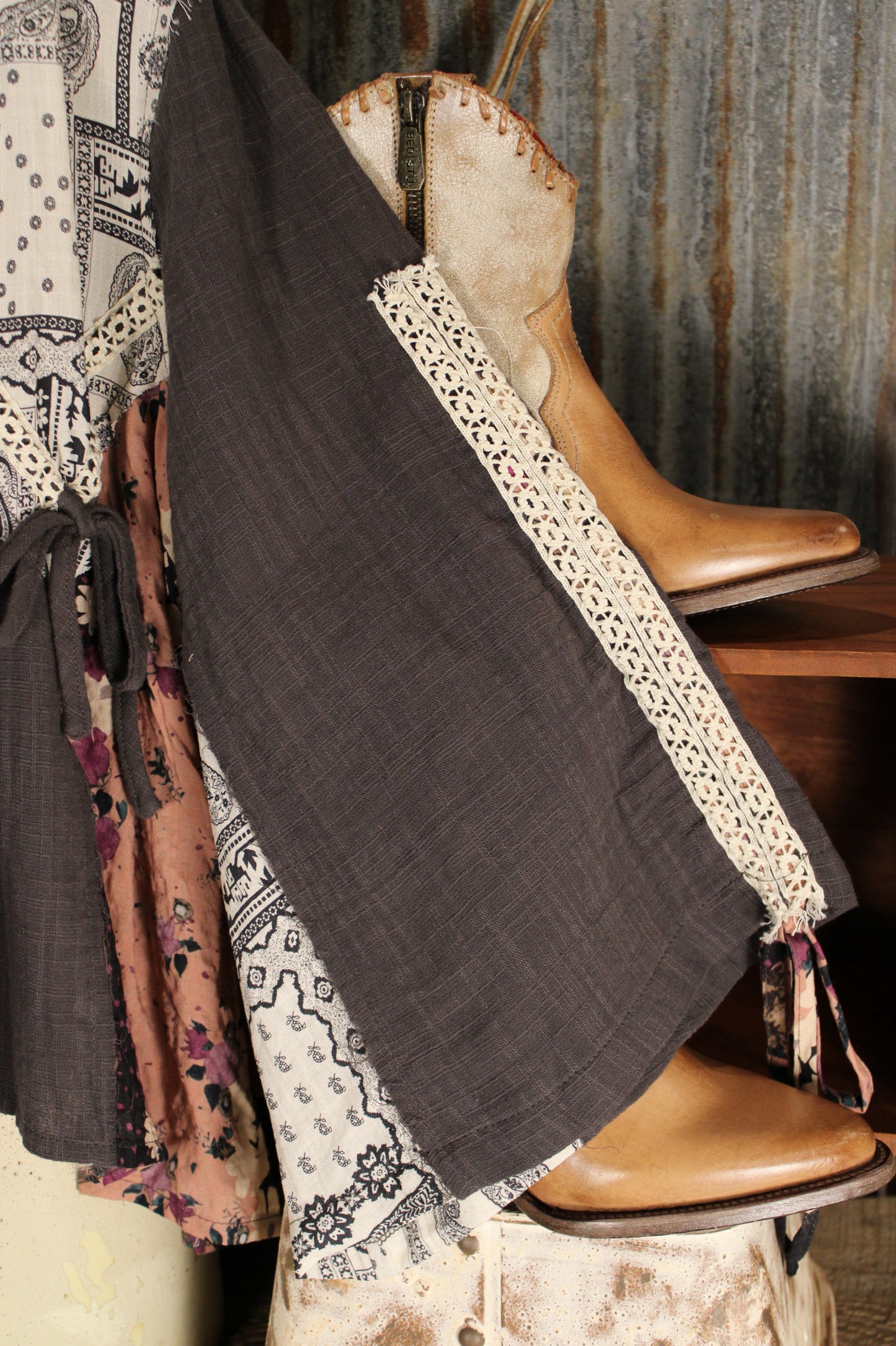 Lacevine Floral Charcoal Blouse