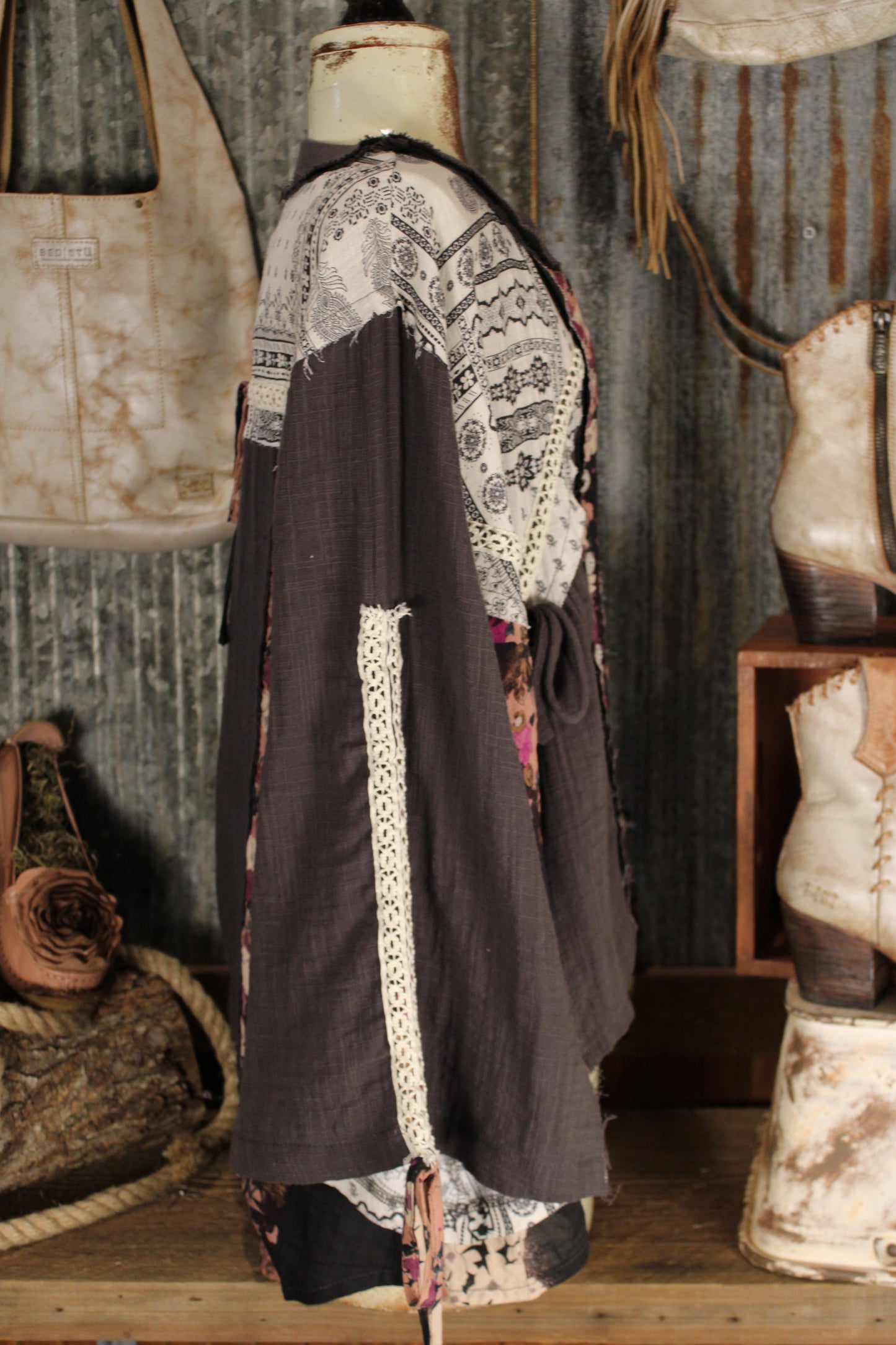 Lacevine Floral Charcoal Blouse
