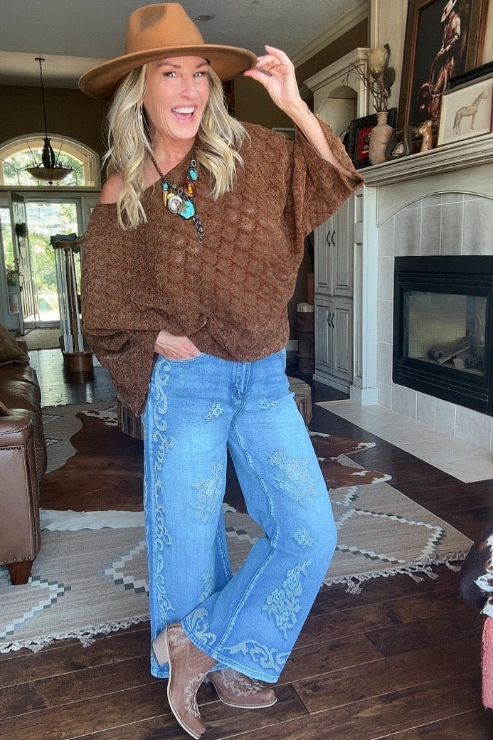 Lattice Stitch Jeans