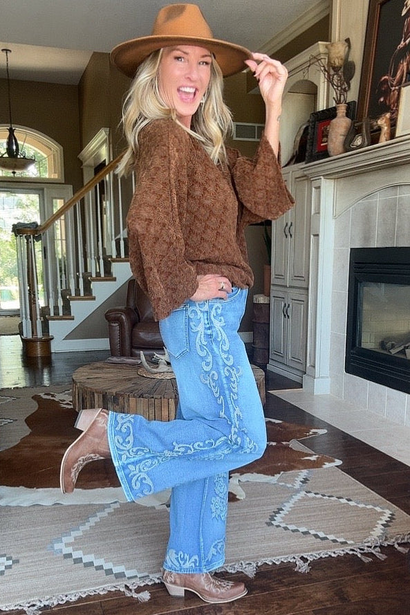 Lattice Stitch Jeans