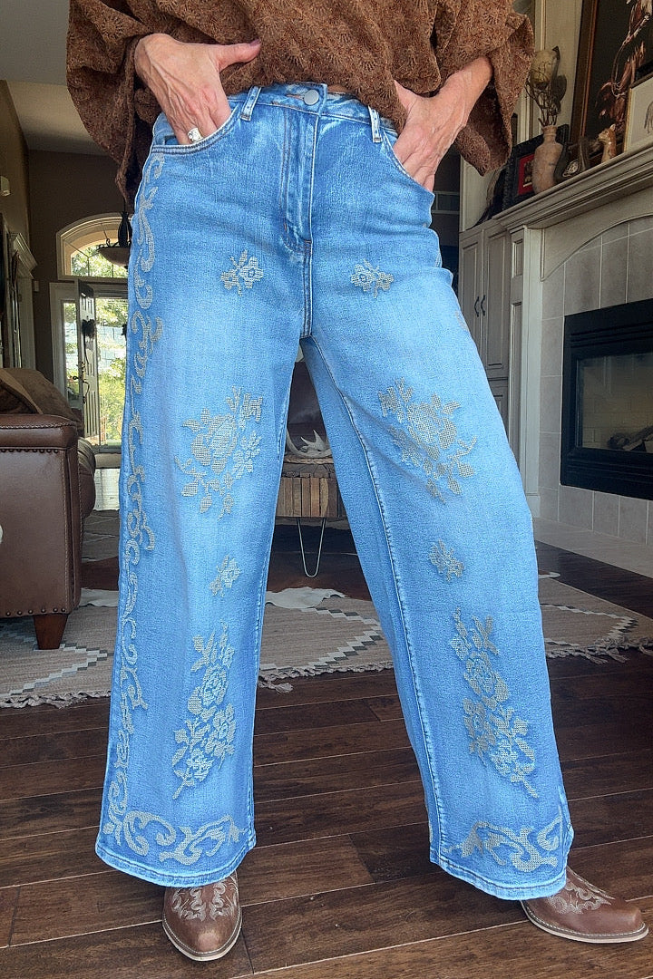 Lattice Stitch Jeans
