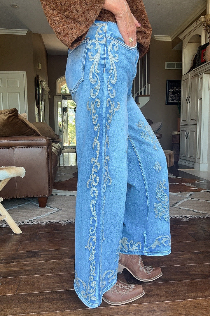 Lattice Stitch Jeans