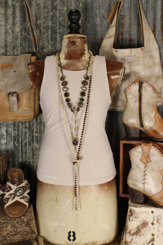 Velora Sand Beige Tank Top