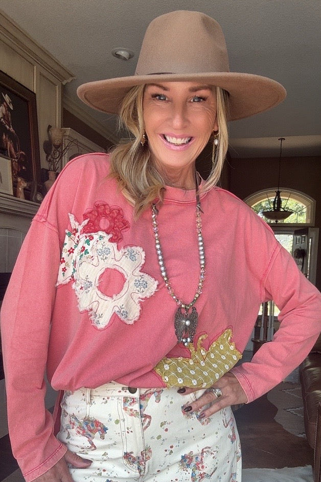 Coral Cotton Flutter Top