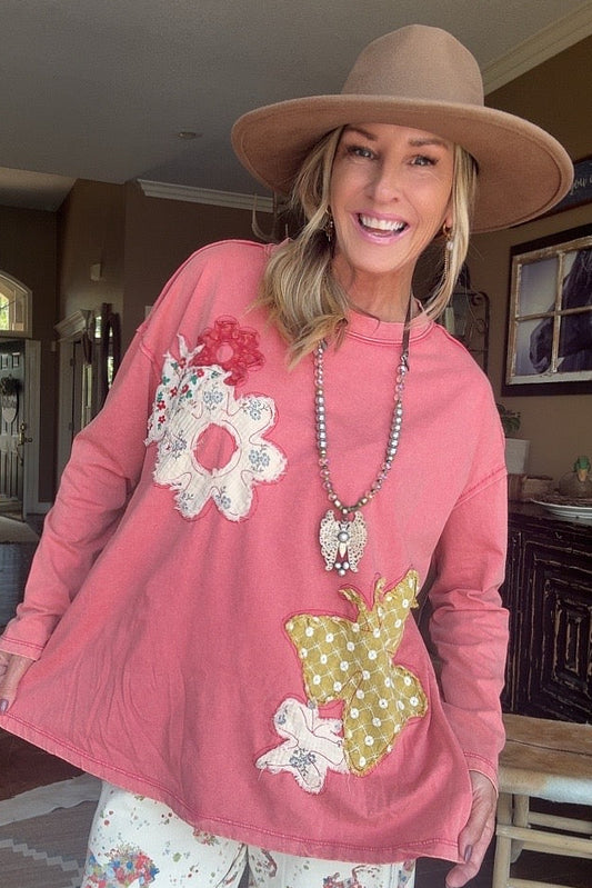 Coral Cotton Flutter Top