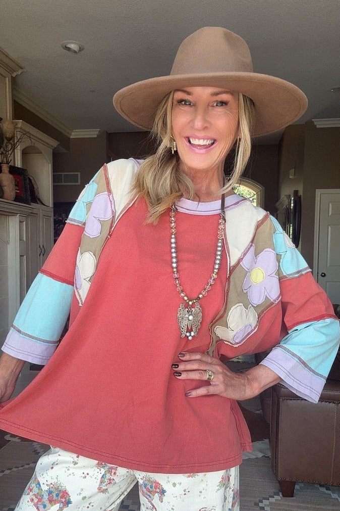 Rust Blossom Cotton Top