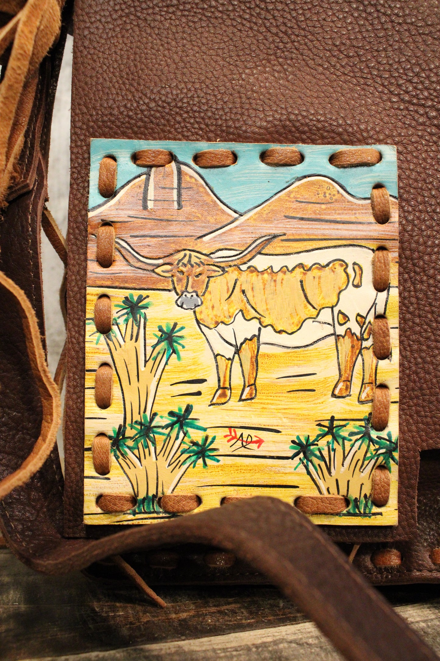 Longhorn Leather Crossbody Bag