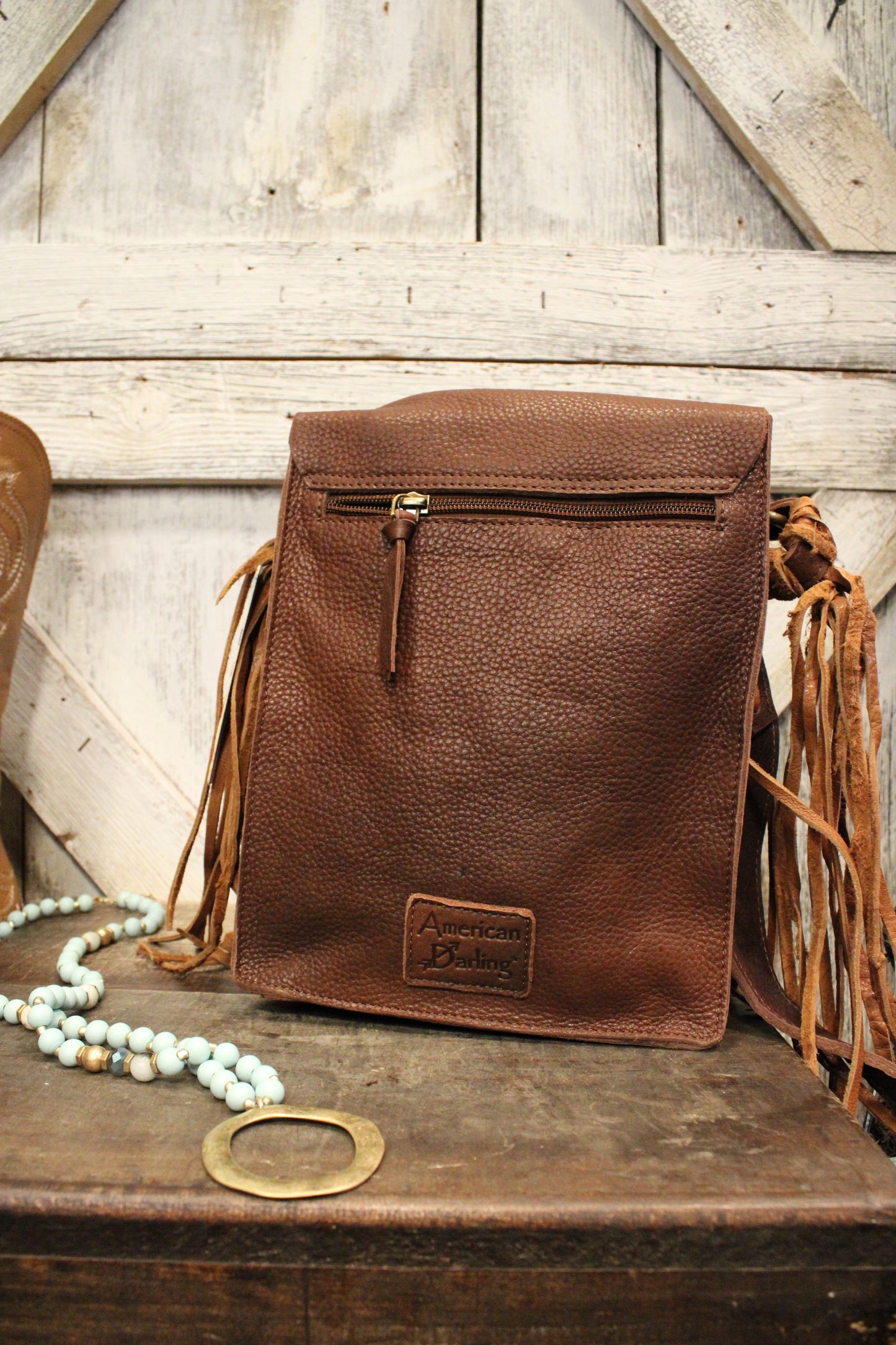 Longhorn Leather Crossbody Bag