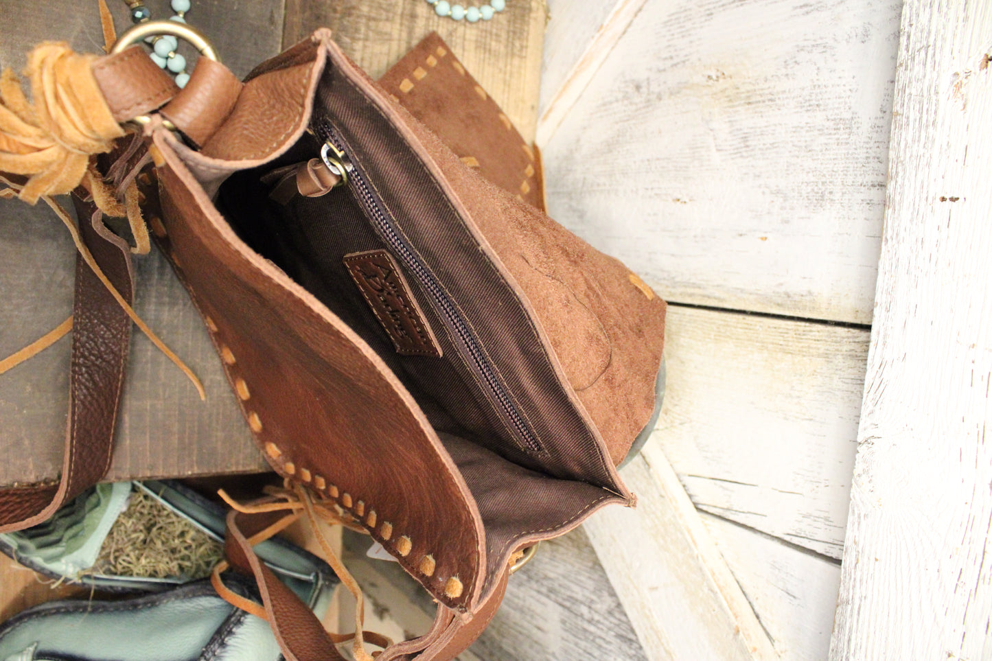 Longhorn Leather Crossbody Bag