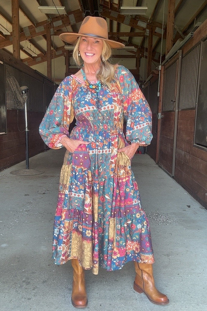 Painted Mosaic Maxi Dress