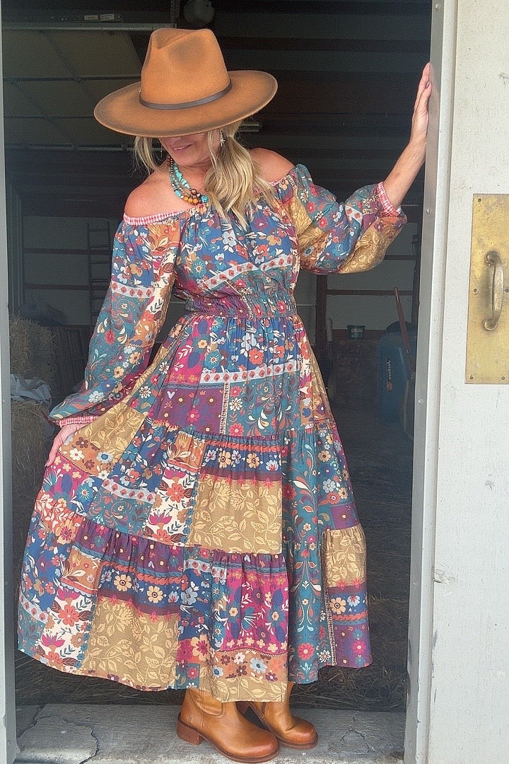 Painted Mosaic Maxi Dress