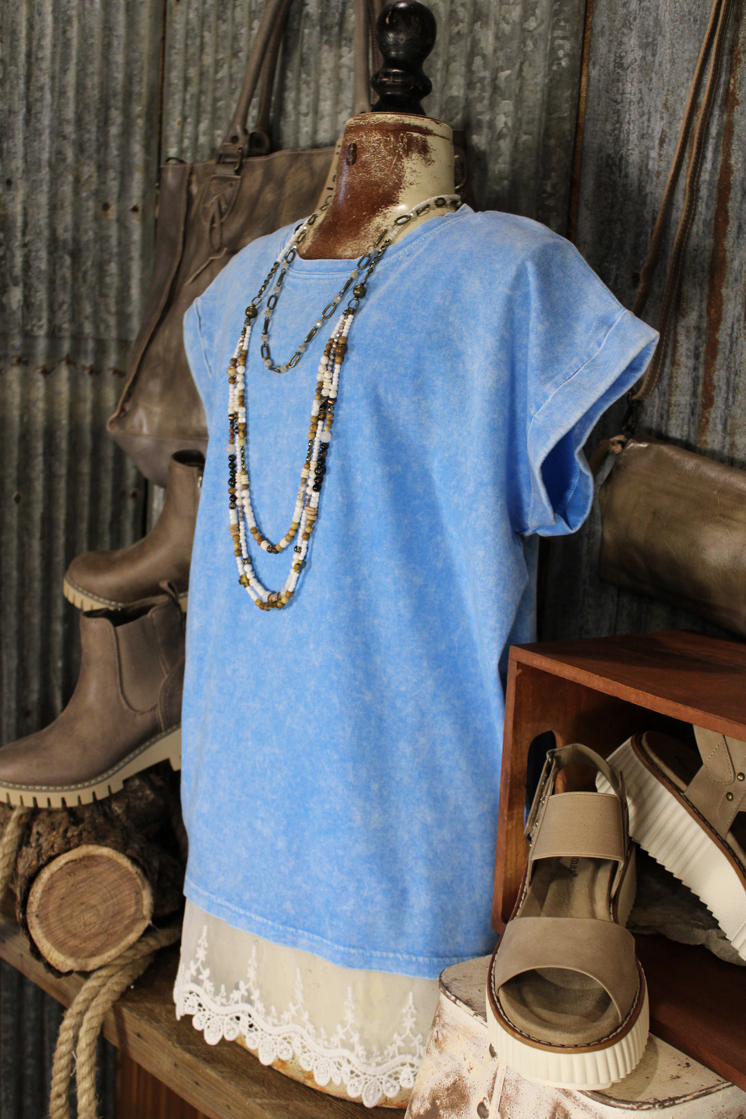 Cloud Soft Sky Blue Cotton Top