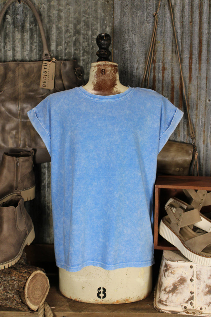 Cloud Soft Sky Blue Cotton Top