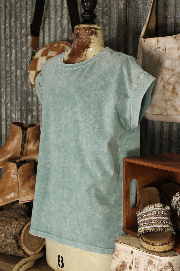 Cloud Soft Seafoam Green Cotton Top