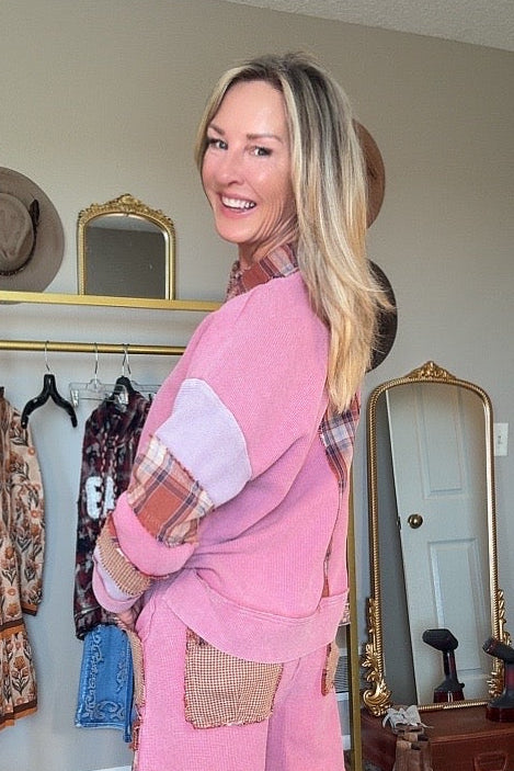 Berry Patchwork Waffle Top