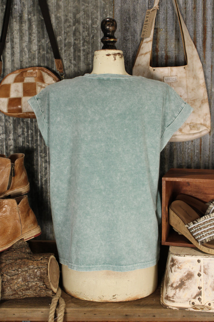 Cloud Soft Seafoam Green Cotton Top