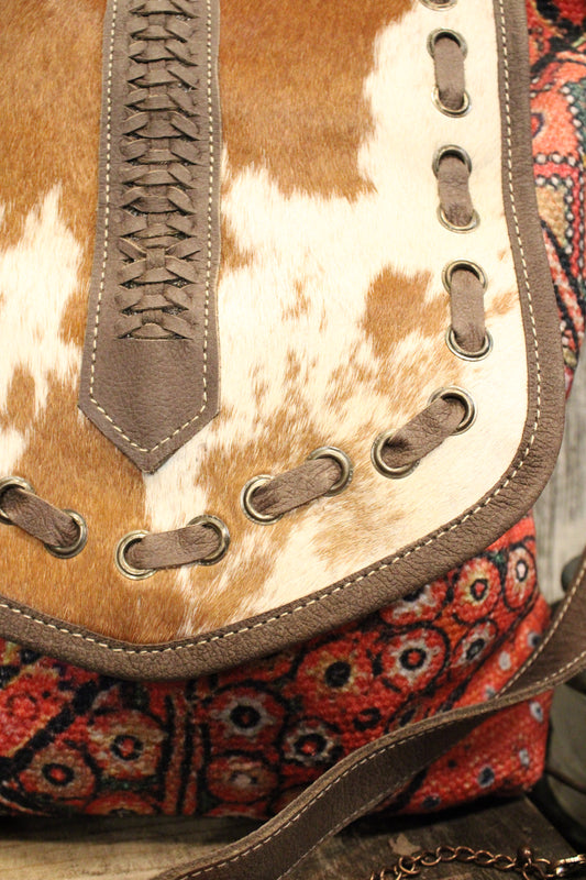 Ready For Fun Canvas and Cowhide Messenger Bag
