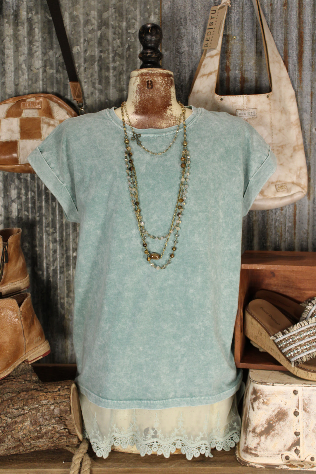 Cloud Soft Seafoam Green Cotton Top