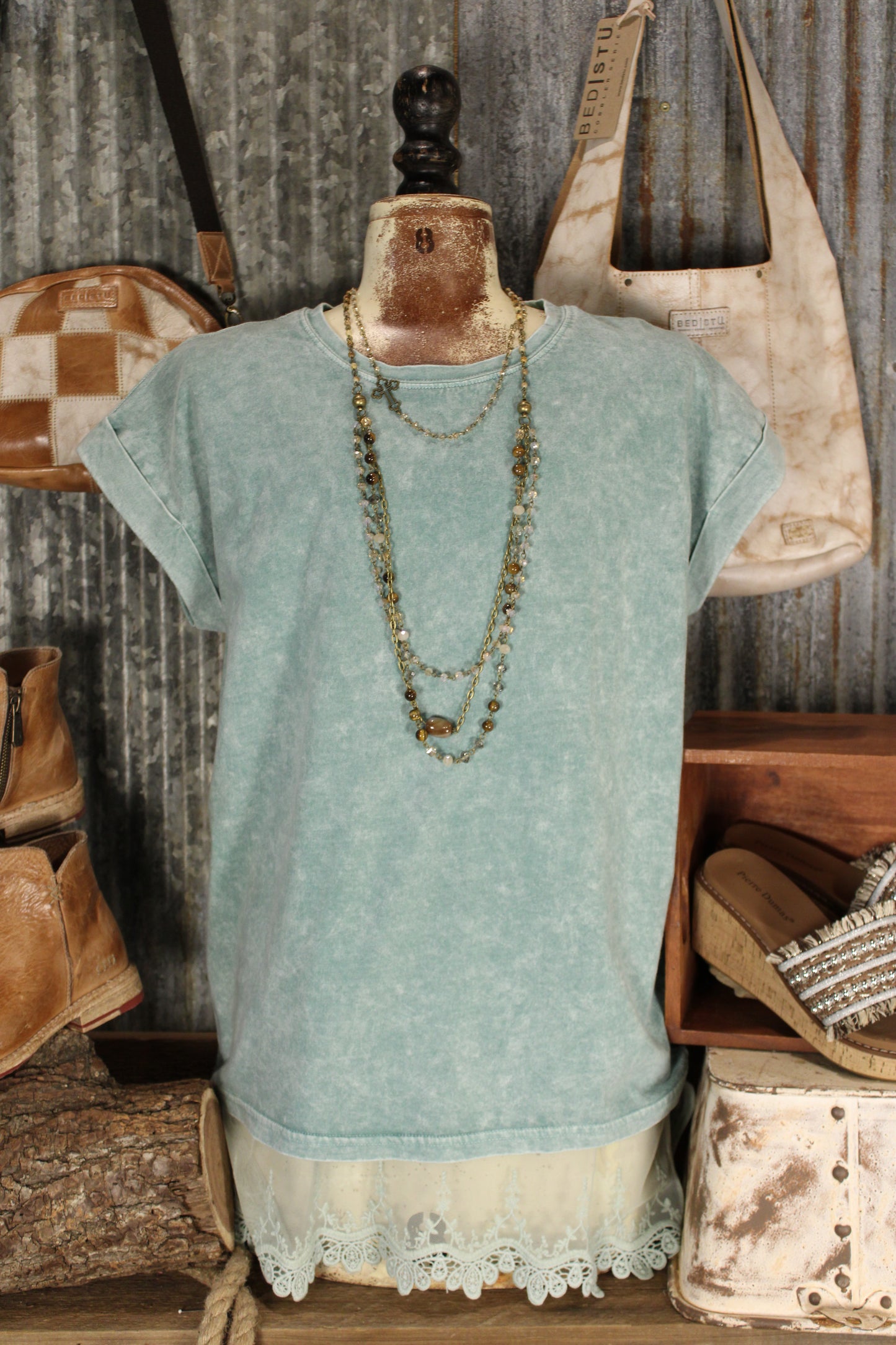 Cloud Soft Seafoam Green Cotton Top