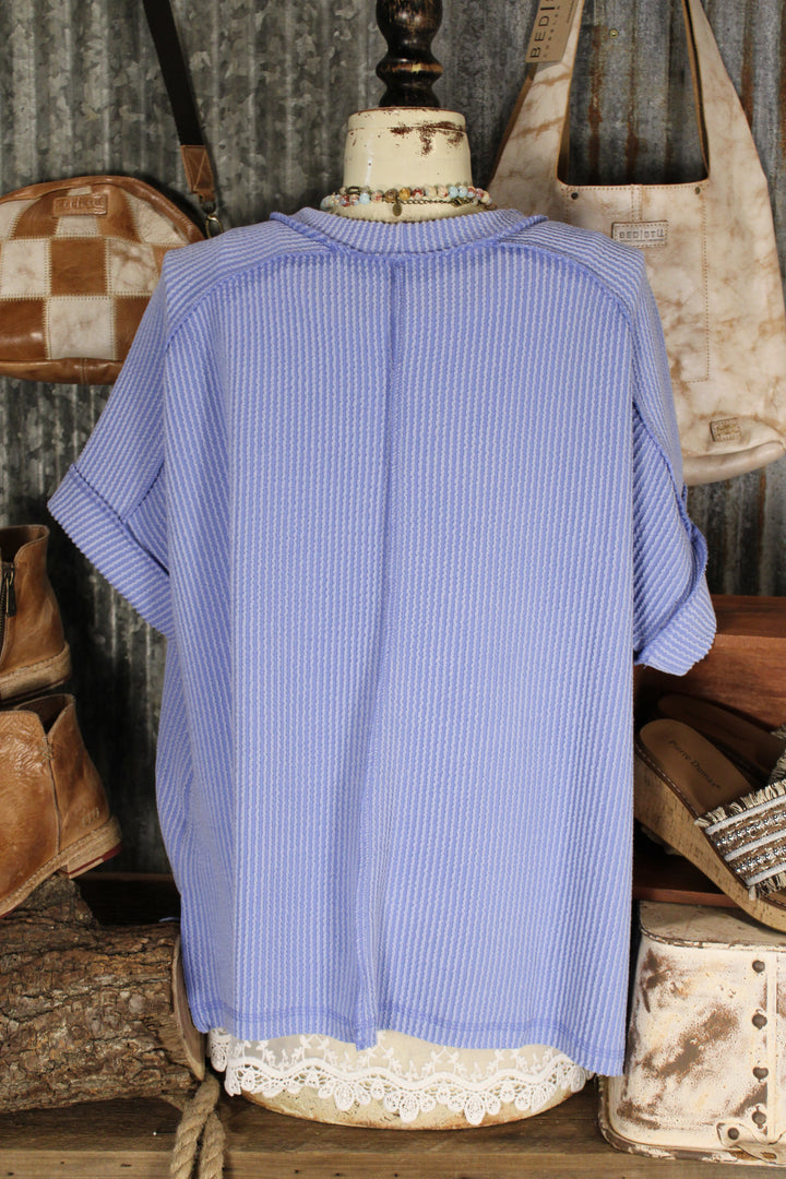 Easy Knit Cornflower Blue Top