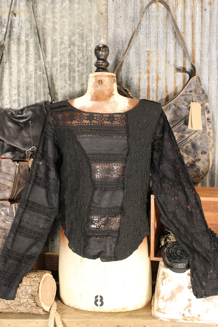 Now You See Me Black Mesh Top
