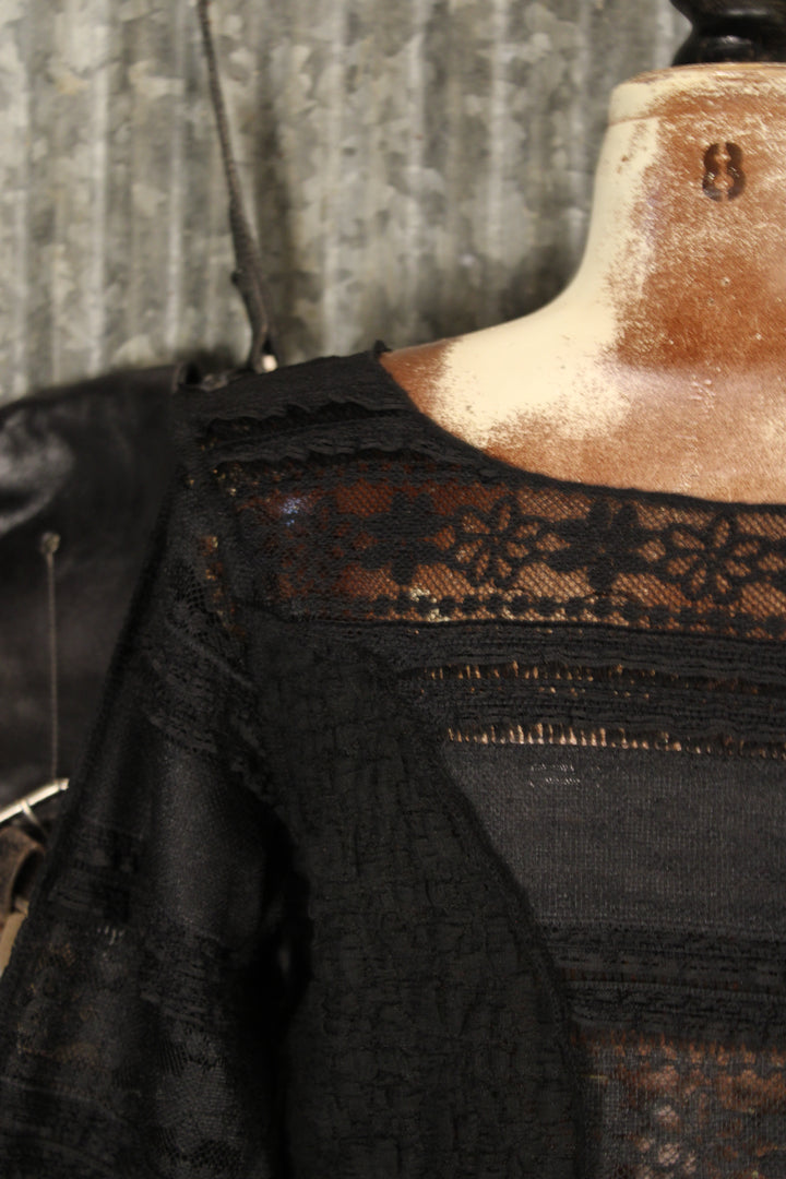 Now You See Me Black Mesh Top