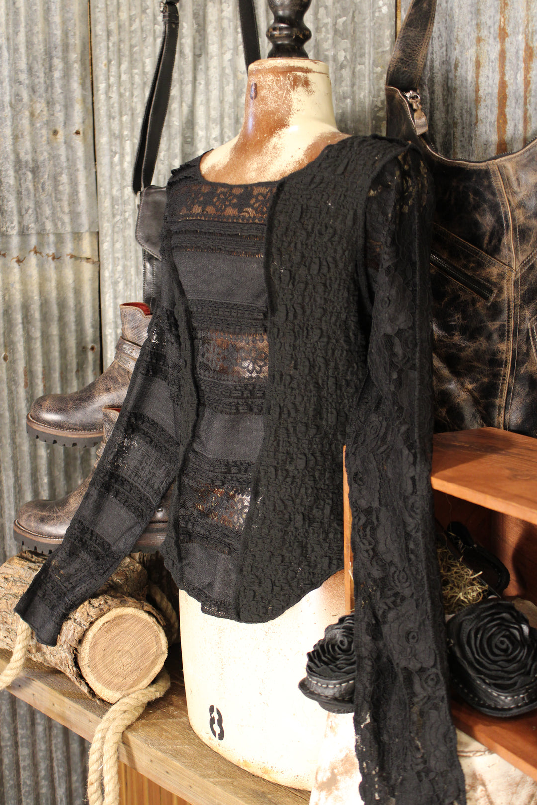 Now You See Me Black Mesh Top