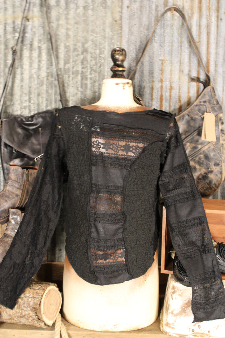 Now You See Me Black Mesh Top