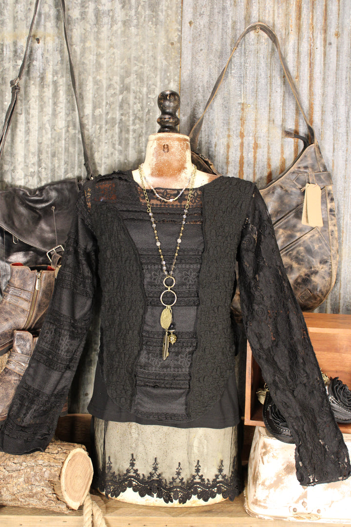 Now You See Me Black Mesh Top