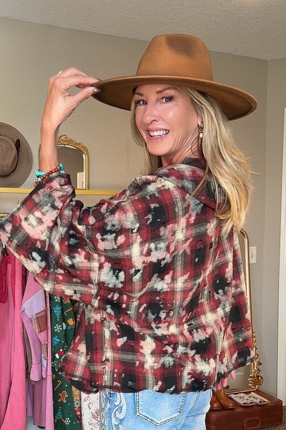 Peace &amp; Plaid Casual Top