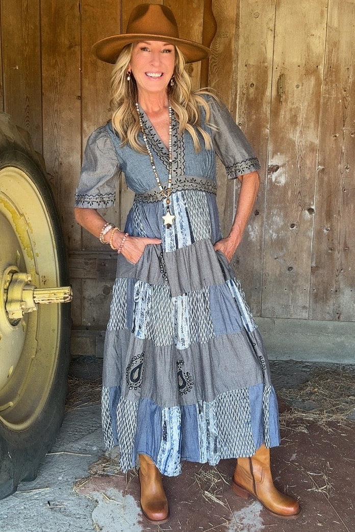 Dusty Paisley Cotton Dress