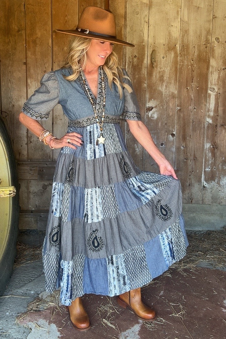Dusty Paisley Cotton Dress
