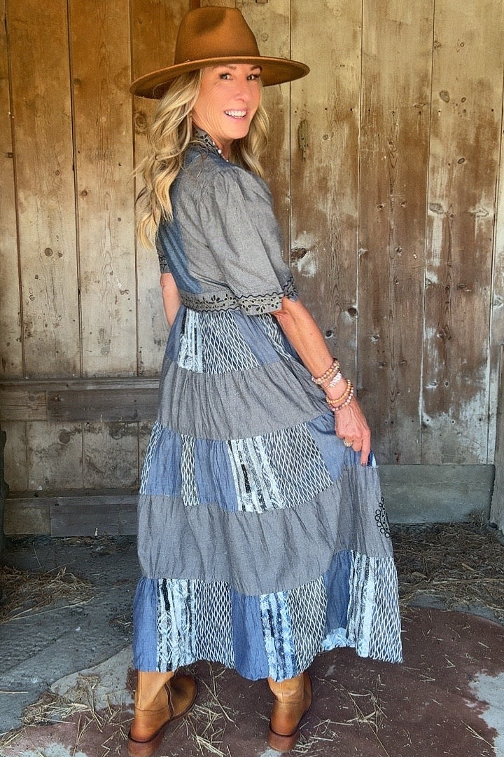 Dusty Paisley Cotton Dress