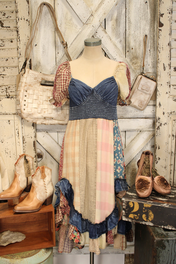 Dungaree Denim Patchwork Dress