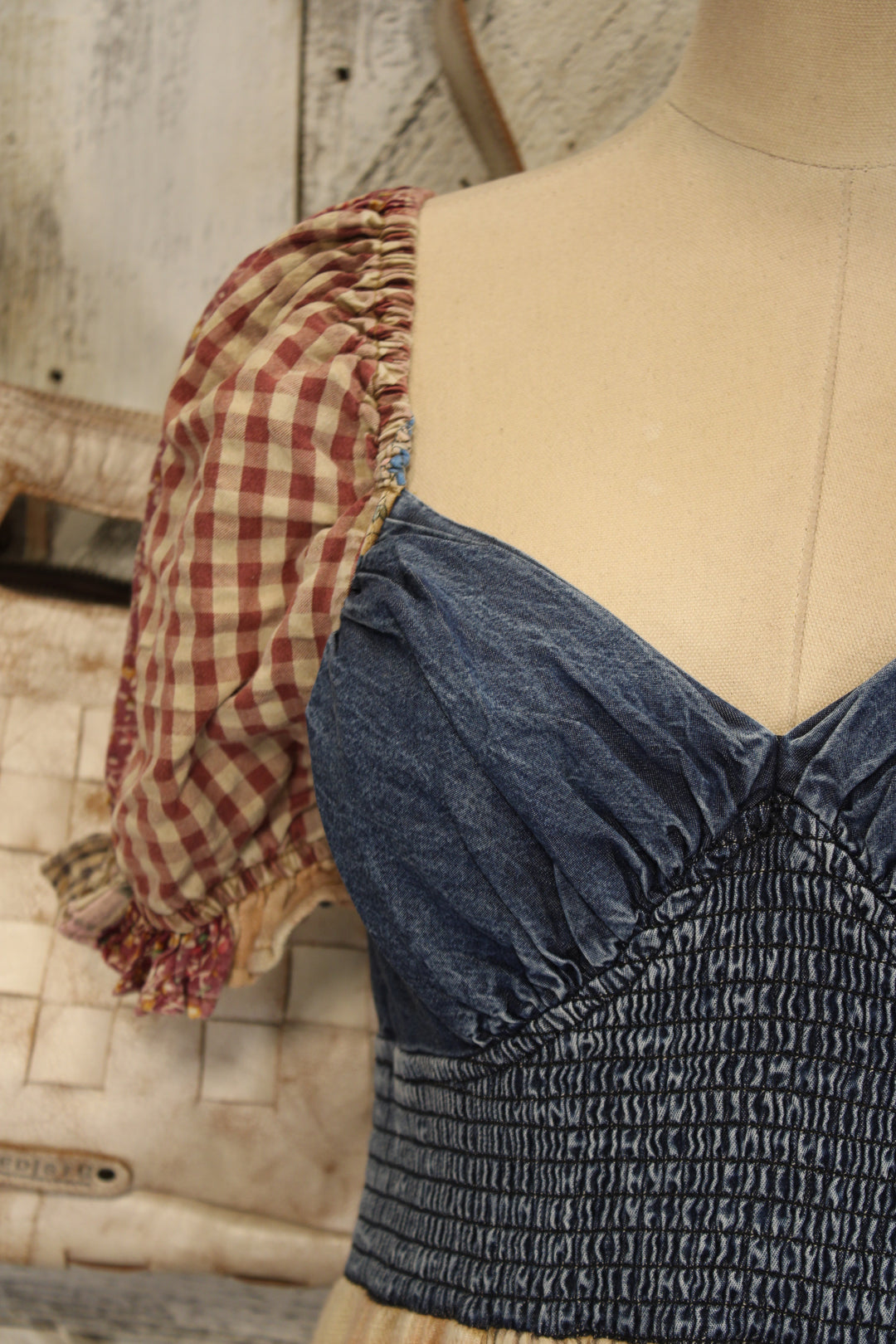 Dungaree Denim Patchwork Dress