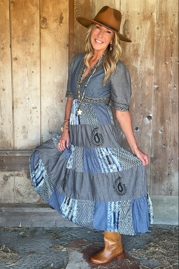 Dusty Paisley Cotton Dress